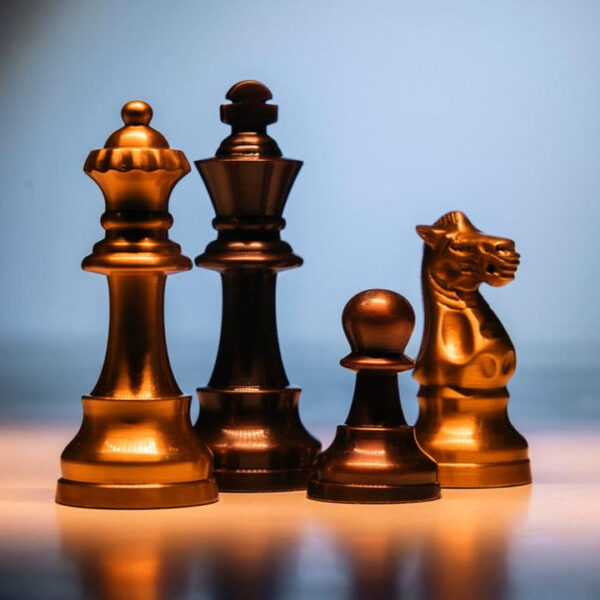 17" Premium Golden Rosewood Chess Board with 3.2" Brass Staunton Pieces - Image 4